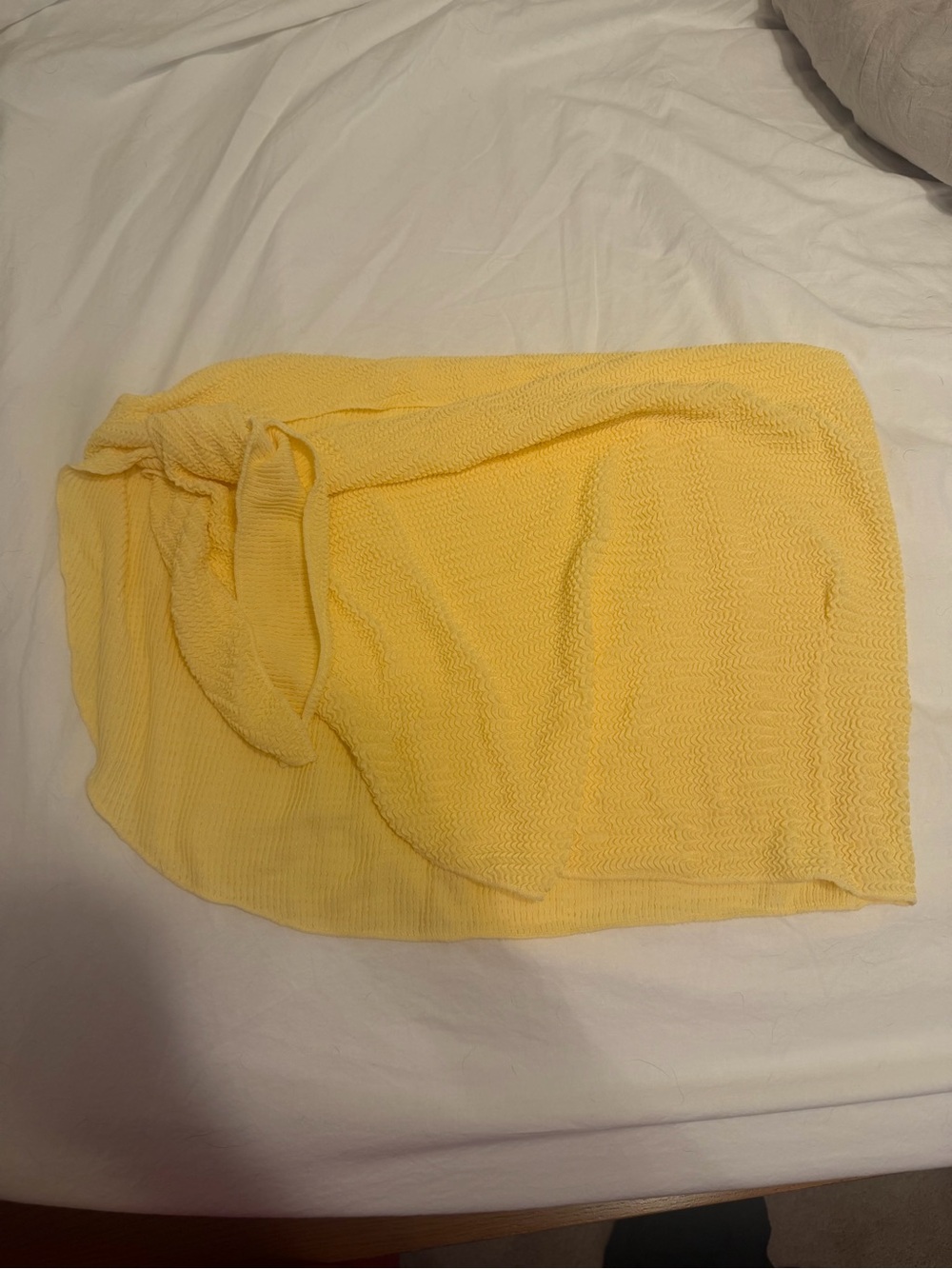 Monday Swimwear Yellow Knit Wrap Mini Skirt